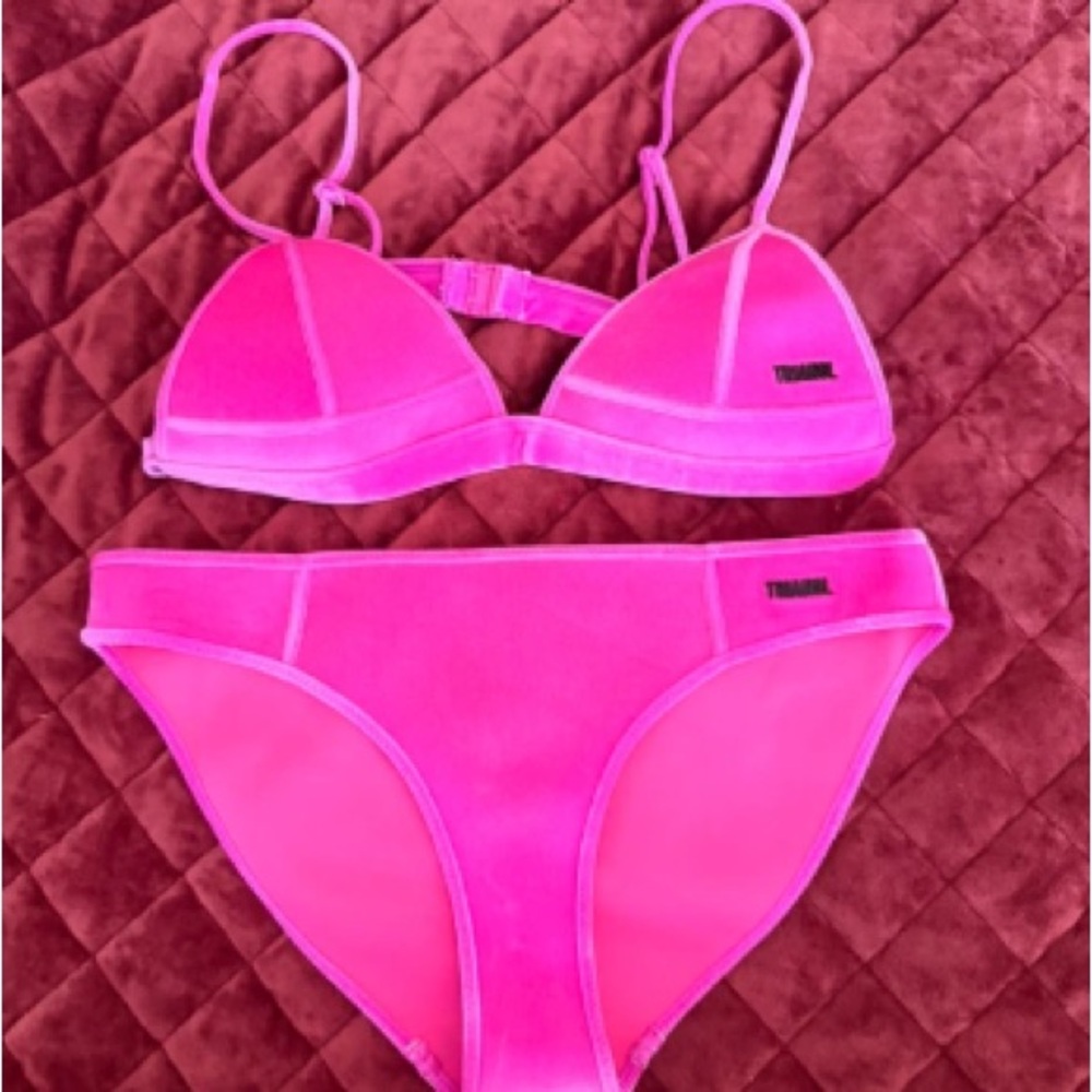 triangl swimwear Hot Pink Neoprene Bikini Set